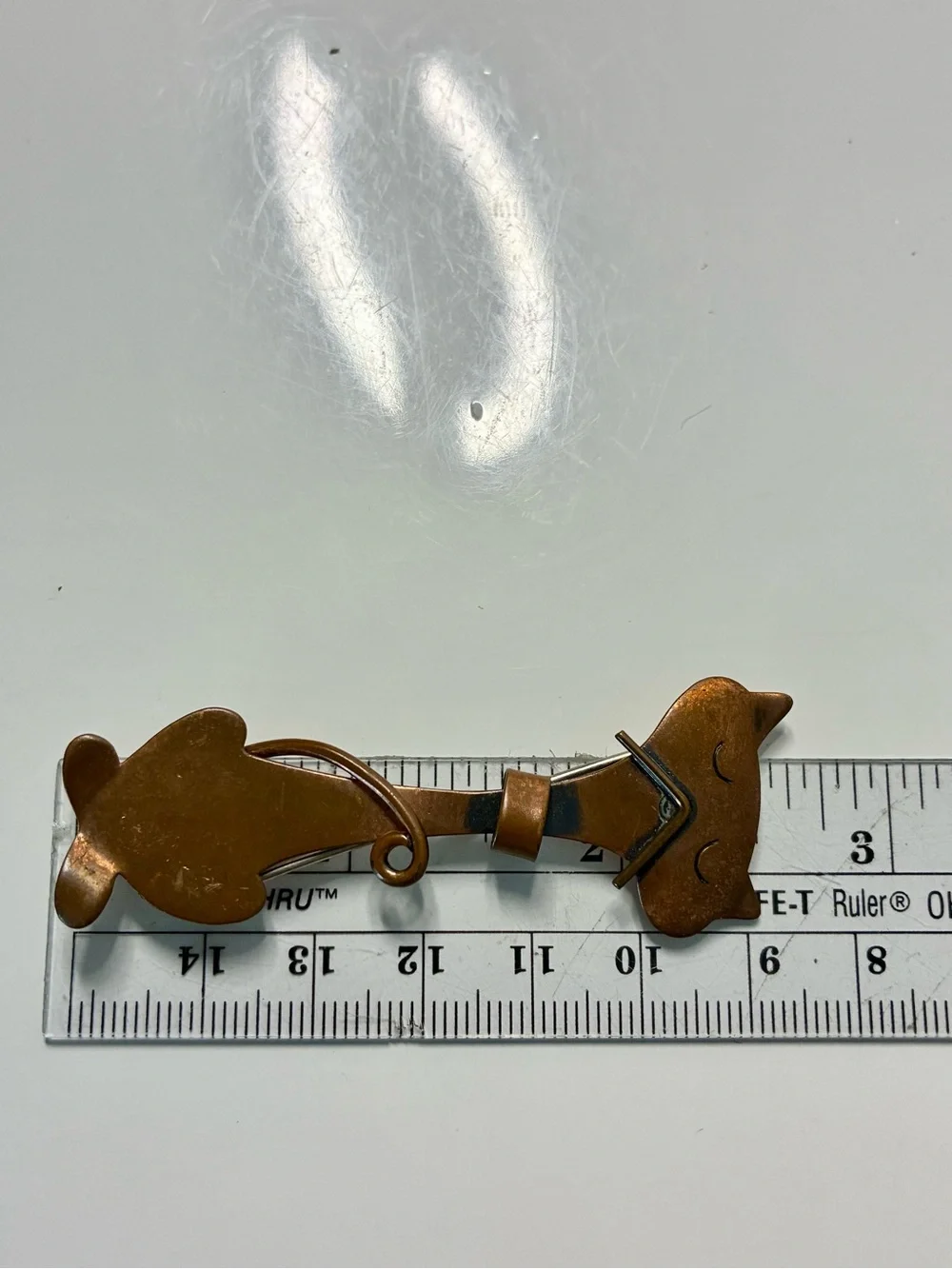 VTG Otto Robert Bade Copper Cat Brooch Pin Lightweight Feline Lover